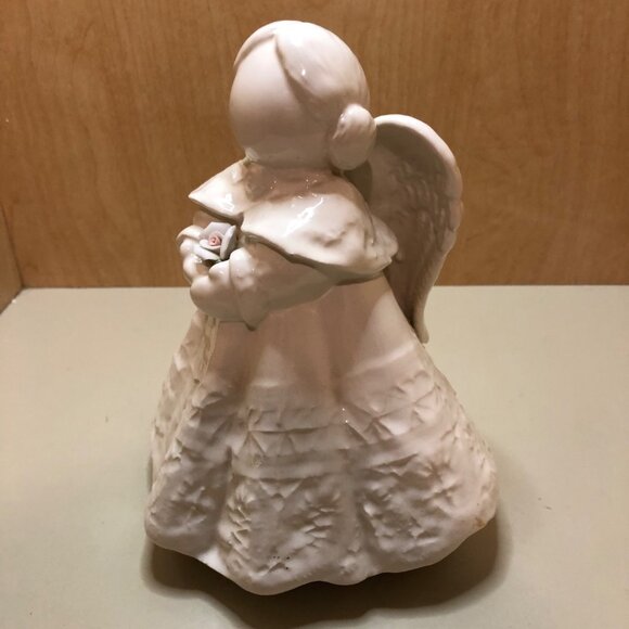 Ceramic Faceless Angel Figurine with Rose in Hands 10" - Picture 3 of 10